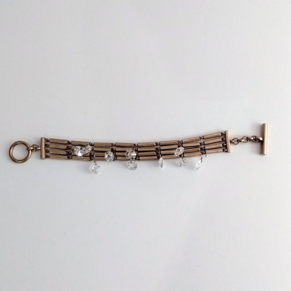 Vintage Kenneth Cole New York gold bar beaded bracelet - Picture 4 of 5